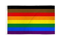 90x150cm LGBT Black Rainbow lesbian Philly Gay Pride Flag 100% Polyester 3x5 fts