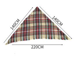 Fashion-40 Colours Women Plaid Scarves Grid Tassel Wrap Oversized Cheque Shaw Neckerchief Lattice Triangle Blanket Scarf CCA11218 12pcs