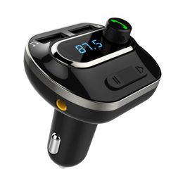 T19 FM Transmitter Bluetooth Hand-free Car Kit MP3 Player Support TF card U disk LCD Display with USB Charger Adapter