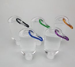 quality 50ML Empty Refillable Bottle with Key Ring Hook Clear Transparent Plastic Hand Sanitizer Bottle for Travel In Stock