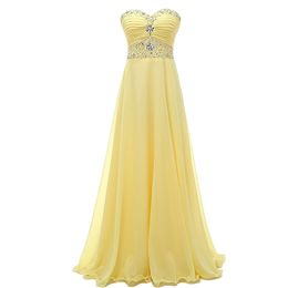 New Simple Cheap Sweetheart Long Chiffon Prom Dresses With Bead Lace Up Plus Size Women Formal Evening Cocktail Celebrity Party Gowns QC1453