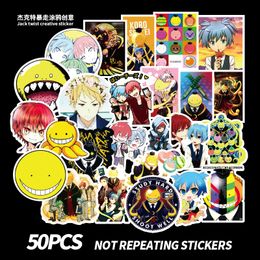 50 pcs/lot Mixed Skateboard Stickers Assassination Classroom For Car Laptop Helmet Stickers Pad Bicycle Bike Motorcycle PS4 Phone Decal Pvc