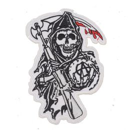 2018 New Arrival Handmade 3d Patches For Clothing 10pcs Big Biker Vest Reaper For Jacket Clothes Application Skeleton Patch