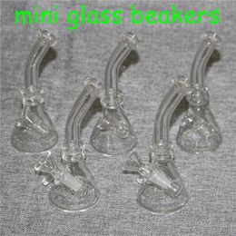 mini glass bong beakers Water Pipes glass Oil Rigs mini bubbler bong Hookahs 10mm Glass Bowl ashcatchers dabber tools