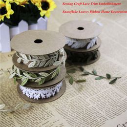 10m White Snowflake Ribbon Trimming Craft Embellishment Sewing Card Making