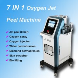 Top-selling 7 in 1 technology water hydra facial dermabrasion oxygen jet peel equipment bio face lifting skin scrubber machine