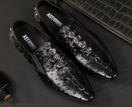 Exclusive top quality Men dress shoes embossed crocodile cowhide leather through waxed process 38-46 Eu sizes quality absolutly guranted