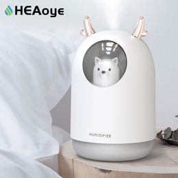 Ultrasonic Electric USB Deer Air Humidifier 300ML Pet Timing Aroma Essential Oil Diffuser Cool Mist Maker Fogger With Light Y200416