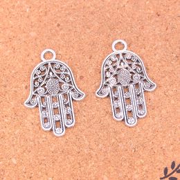 36pcs Charms hamsa palm hand protection Antique Silver Plated Pendants Making DIY Handmade Tibetan Silver Jewellery 42*28mm