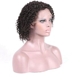 Brazilian Lace Front Human Hair Wig with Baby Hair Kinky Curly 130% Pre Plucked Wigs for Women