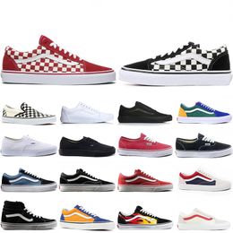 Vans Off The Wall Canvas Sneakers Old Skool Sk8 Fear Of God Men Women Skateboard Shoes Triple Black White Checkerboard Casual Shoe