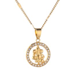 hindu jewelry UK - Gold Color Necklace Pendant for Women Girl Indian Yoga Hindoo Hindu Buddhist AUM OM India Religion Jewelry