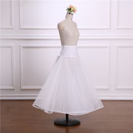 A-line Long Tulle Petticoats for Wedding Dress Crinoline Petticoat Underskirt One Layer Hoop Knitted White Skirt Rockabilly191C