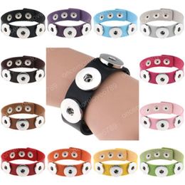 Luxury leather wrap 3 Snap Button Charm bracelets 18MM Noosa Ginger Snaps Interchangeable Bangle For women Men DIY Jewellery Gift