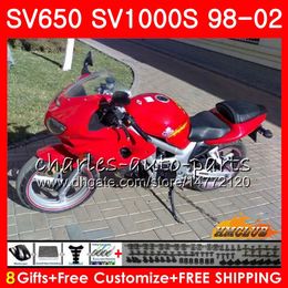 Body For SUZUKI SV650S SV400S SV1000S 98 99 00 01 02 stock red top26HC.10 SV 650S 400S 1000S SV650 SV400 S 1998 1999 2000 2001 2002 Fairing