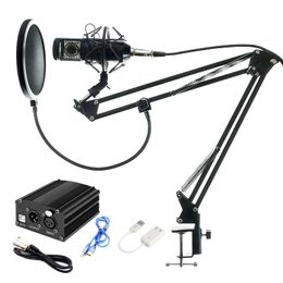 Full Set Microphone Professional BM800 Condenser KTV Microphone Pro Audio Studio Vocal Recording Mic + Metal Shock Mount