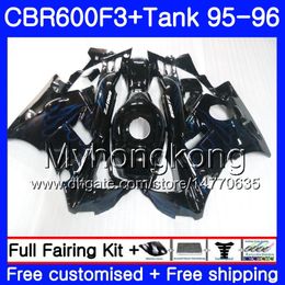 Blue flames black Body +Tank For HONDA CBR600RR CBR 600F3 CBR 600 F3 FS 95 96 289HM.7 CBR600FS CBR600 F3 95 96 CBR600F3 1995 1996 Fairings