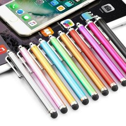 Wholesale 500pcs/lot Capacitive Screen Metal Stylus Touch Pen with Clip for Cell Phones Tablet Pads