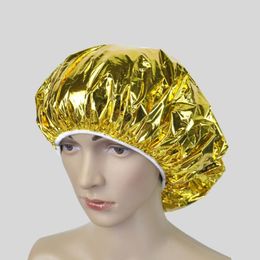 Aluminum Foil Waterproof Ultra-thin Bath Hoods Nourishing Dry Disposable Shower Cap Baking Oil Hair Cap F3534