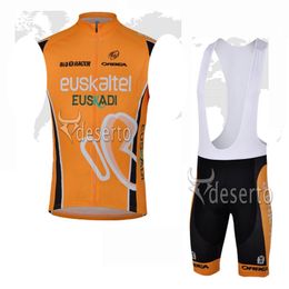 EUSKALTEL team Cycling Sleeveless jersey Vest bib short sets mens summer breathable Quick Dry riding mountain bicycle clothes U71947