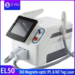 New 2In1 IPL Laser Machine For Pigment Tattoo Removal And Permanent Hair Removal Q Switch Nd Yag Laser 360 Magneto-optic IPL salon Spa Beauty Equipment