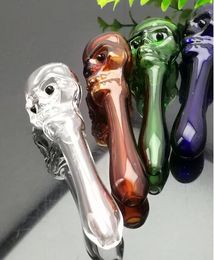 new Coloured skull glass straight pipe Glass bongs Oil Burner Glass Water Pipes Oil Rigs Smoking Free shopping