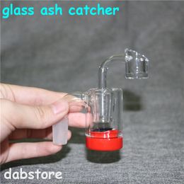 hookahs 45 90 Degree With 14mm quartz banger Bubbler Glass Perc Ash Catcher Bong Silicone wax Container for Dab Rig Bongs