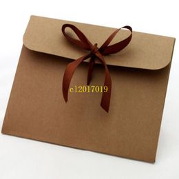 100pcs S L Kraft Paper Pocket Bag Kerchief Handkerchief Silk Scarf Packing Boxes Card Gift Envelope Ribbon Box Wholesale