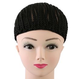 Cornrow Wig Caps For Making Wigs Braided Cap For Weave Crotchet Black Color Braiding Wig Cap Adjustable Cap With Crotchet Braids