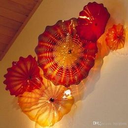 Italian Design Blown Glass Plates Factory price Hand blown glass wall art Blown Glass Decorative Wall Lamps