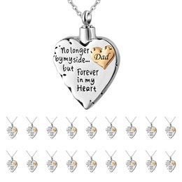 Stainless Steel Memorial Necklace for Mom Dad Pet Cremation Pendant Jewelry Set - no longer by my side forever in my heart