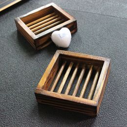 Handmade Natural Wooden Soap Dishes Simple Holder Racks Plate Tray Case Bathroom Kitchen Accessories