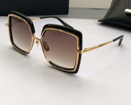Women Square Sunglasses Gold/Brown Shaded Sonnenbrille occhiali da sole Ladies Fashion Sunglasses glasses with box