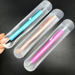 Simple Transparent Pencil bag Comestic Makeup Brush Case Pen Storage pecncil box Fast Shipping F2157