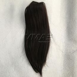 hair drawn Australia - VMAE Brazilian Straight 16 Inch 120g Natural Color #6 #12 #613 Double Drawn Clip in Drawstring Ponytails Virgin Human Hair Extension