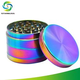 2023 Zinc alloy four-layer colorful smoker diameter 58mm flat colorful smoker