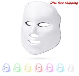 7 Colours Electric Facial LED Mask Photon Therapy Rejuvenation Anti Acne Wrinkle Tightening Skin Microcurrent Beauty Salon Tool