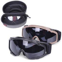 Outdoor Sports Glasses Hunting Shooting Protection Gear Airsoft Goggles Cycling Sunglasses Tactical PC Lens NO02-020