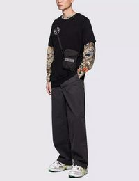 Brand MINI Men off black canvas belt high white Shoulder Bag chest bag waist bags multi purpose satchel Shoulder Bag Messenger women