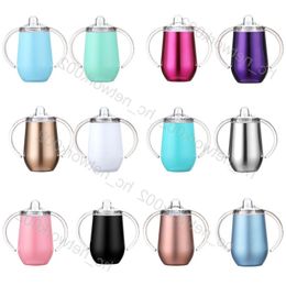 Sippy cup 10oz 12 Colours stainless steel double wall vacuum insulated tumbler travel mug with double handle and lid