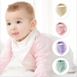 Baby Bibs Bandana Infant Solid Triangle Burp Cloths INS Fashion Waterproof Pure Cotton Saliva Towels Bibs Kids Pinafore Dribble Bibs B7236