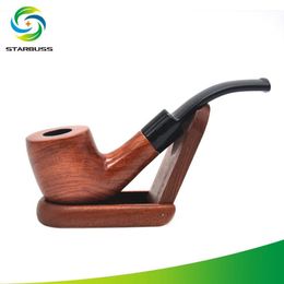 Mahogany smooth pipe velvet bag packaging curved old and convenient Philtre cigarette holder