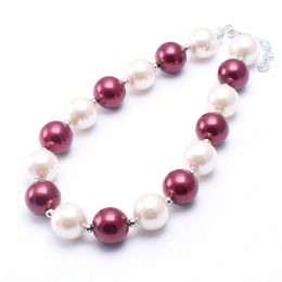 Kids Girls Chunky Beads Necklace Fashion Pearl Bubblegum Necklace For Baby Child Chunky Necklace Handmade Jewellery