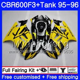 Bodys +Tank For HONDA CBR 600 F3 FS CBR600FS CBR600 F3 95 96 289HM.33 CBR600RR yellow hot sale CBR600F3 95 96 CBR 600F3 1995 1996 Fairing