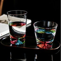 Cartoon tripe cup Other Drinkware Colourful snow mountain glass creative Fuji tea juice wine domestic water cups