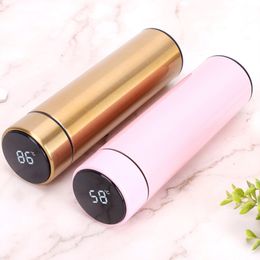 BESTNew Fashion Smart Mug Temperature Display Stainless Steel Water Thermal Bottle with LCD Contact Screen Waterproof Gift Cup B