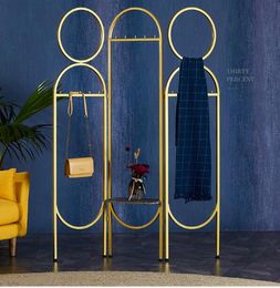 Clothes hanger Bedroom Furniture ins North Europe partition living room screen small house type mobile folding modern simple racks