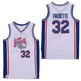 Shanghai Sharks 남성 32 Jimmer Fredette 농구 유니폼 스티치 화이트 사이즈 S-XXL