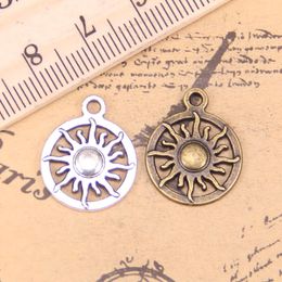 6pcs Moon And Heart Charm Tibetan Silver Tone Pendant Charms Pendants 17x13mm