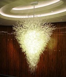 Italy Artistic White Pendant Lamps Large LED Bulbs Handmade DIY Blown Glass Chandelier Lighting Store Decor